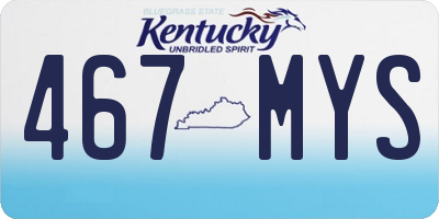 KY license plate 467MYS