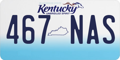 KY license plate 467NAS