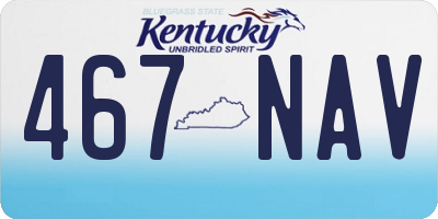 KY license plate 467NAV