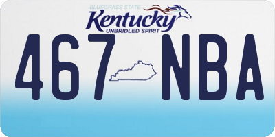 KY license plate 467NBA