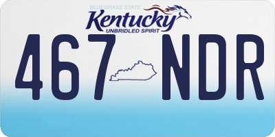 KY license plate 467NDR