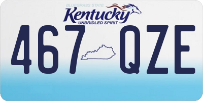 KY license plate 467QZE
