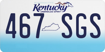 KY license plate 467SGS