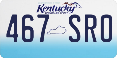 KY license plate 467SRO