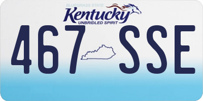 KY license plate 467SSE