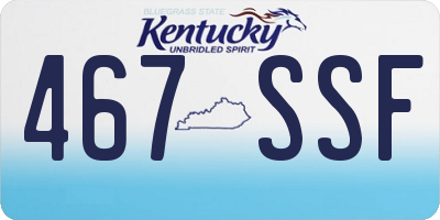 KY license plate 467SSF