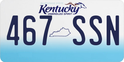 KY license plate 467SSN