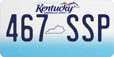 KY license plate 467SSP