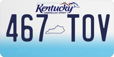 KY license plate 467TOV