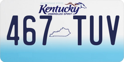 KY license plate 467TUV