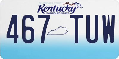 KY license plate 467TUW