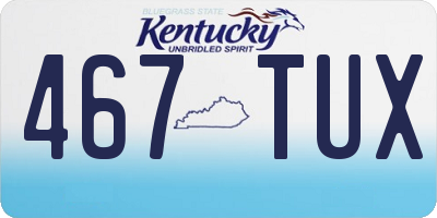 KY license plate 467TUX