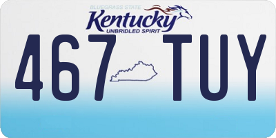 KY license plate 467TUY