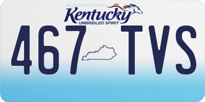 KY license plate 467TVS