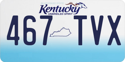 KY license plate 467TVX