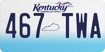 KY license plate 467TWA