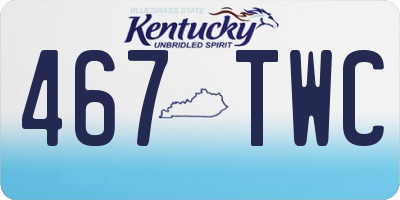KY license plate 467TWC