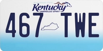 KY license plate 467TWE