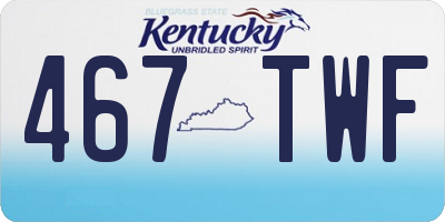 KY license plate 467TWF