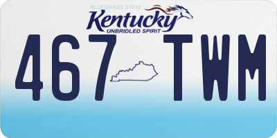 KY license plate 467TWM