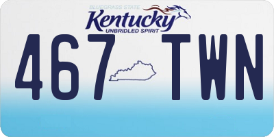KY license plate 467TWN