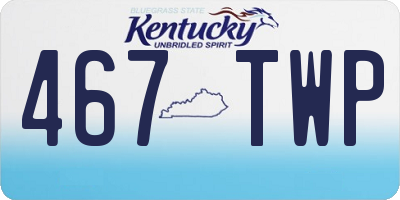 KY license plate 467TWP