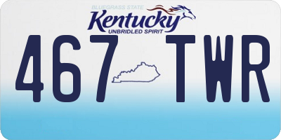 KY license plate 467TWR