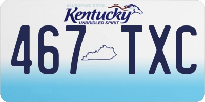 KY license plate 467TXC