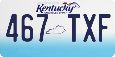 KY license plate 467TXF