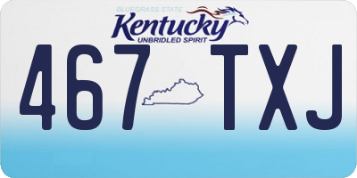KY license plate 467TXJ