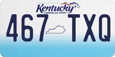 KY license plate 467TXQ