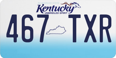 KY license plate 467TXR