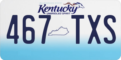 KY license plate 467TXS