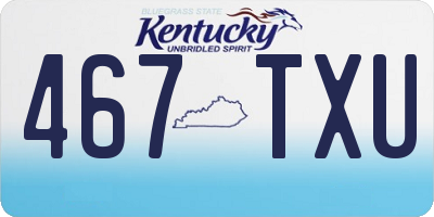 KY license plate 467TXU