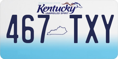 KY license plate 467TXY
