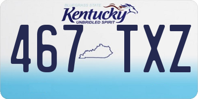 KY license plate 467TXZ