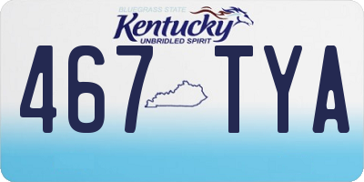 KY license plate 467TYA