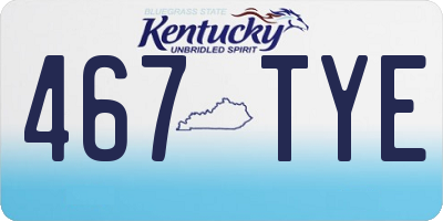 KY license plate 467TYE