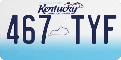 KY license plate 467TYF