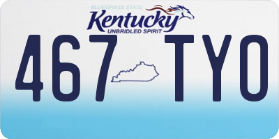 KY license plate 467TYO