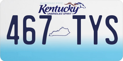 KY license plate 467TYS