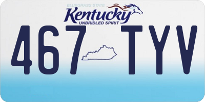 KY license plate 467TYV