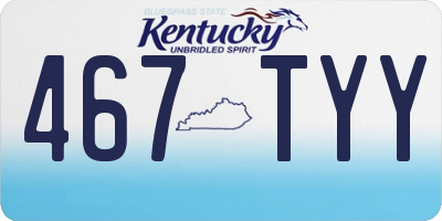 KY license plate 467TYY