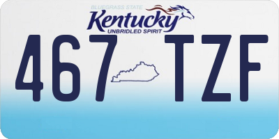KY license plate 467TZF