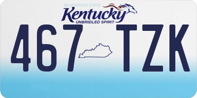KY license plate 467TZK
