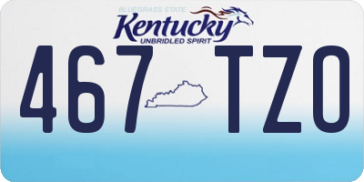 KY license plate 467TZO