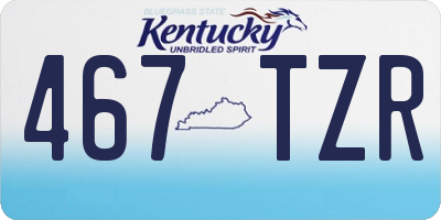 KY license plate 467TZR