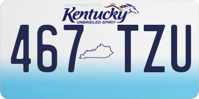 KY license plate 467TZU