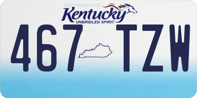 KY license plate 467TZW