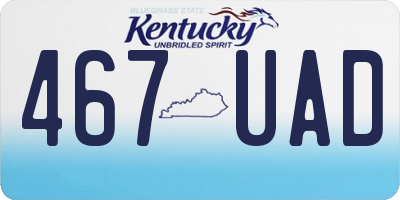 KY license plate 467UAD